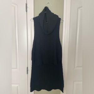 Free People Black Sleeveless Turtleneck, XS